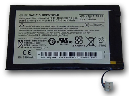 Acer Iconia Tab B1 serie batería