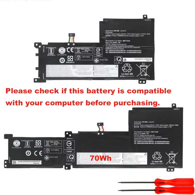 Lenovo ideapad 5-15ARE05 81YQCTO1WW batería